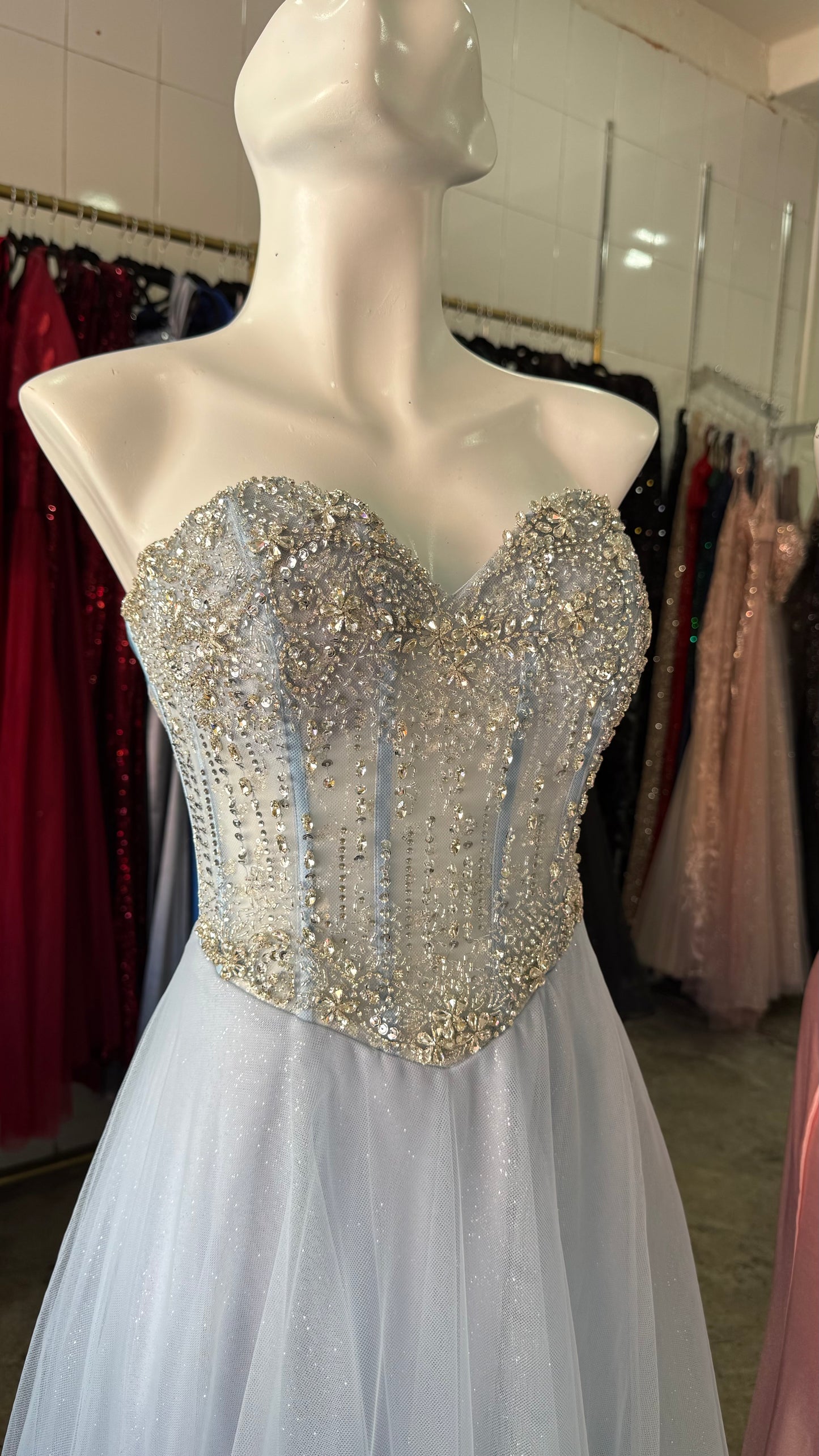 Vestido princesa corset con pedrería