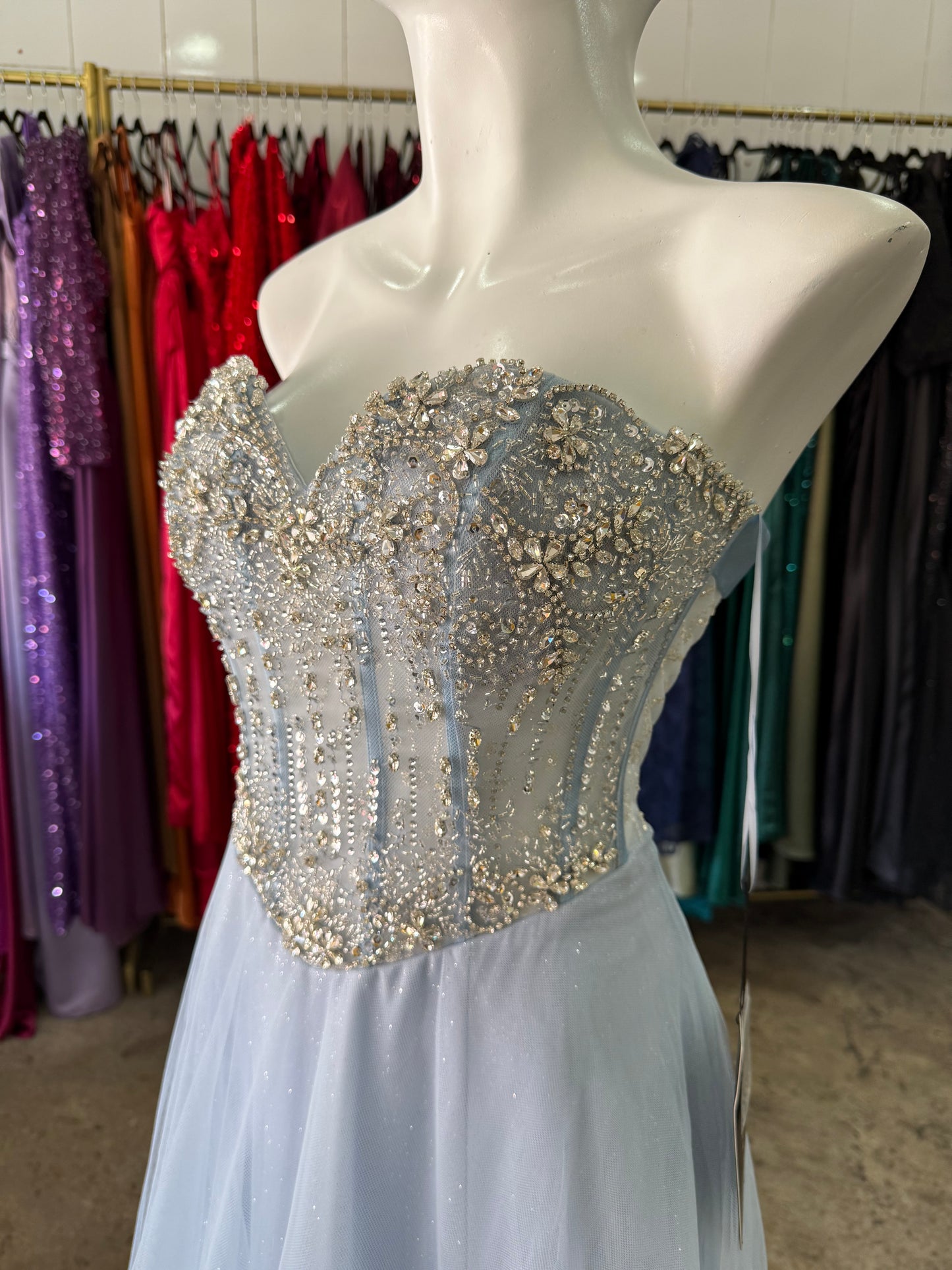 Vestido princesa corset con pedrería