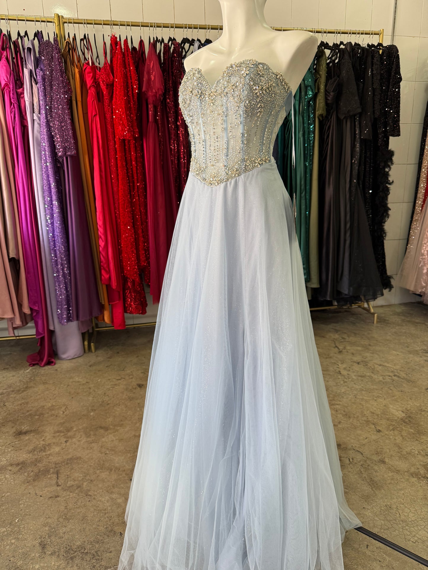Vestido princesa corset con pedrería