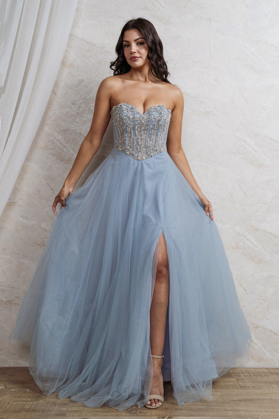 Vestido princesa corset con pedrería