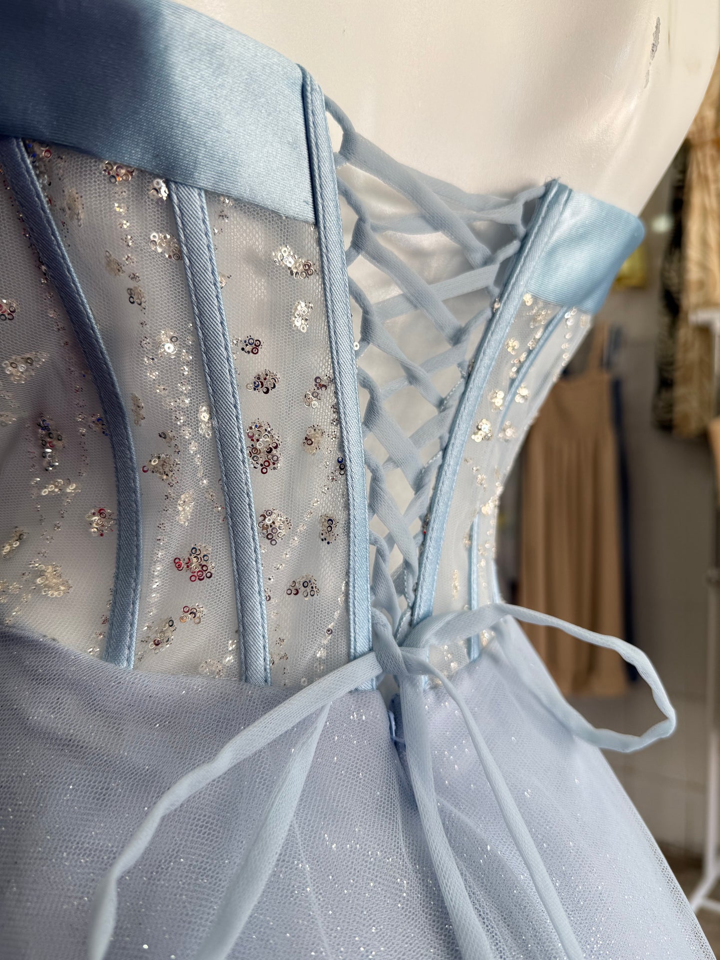 Vestido princesa corset con pedrería
