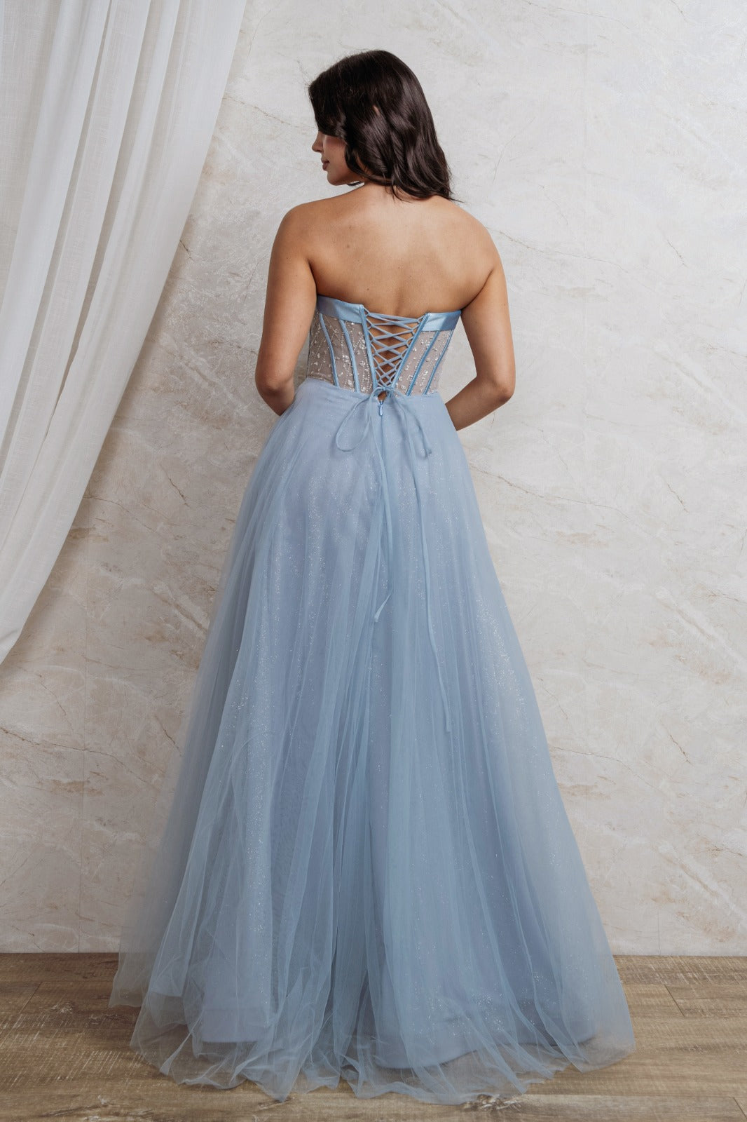 Vestido princesa corset con pedrería