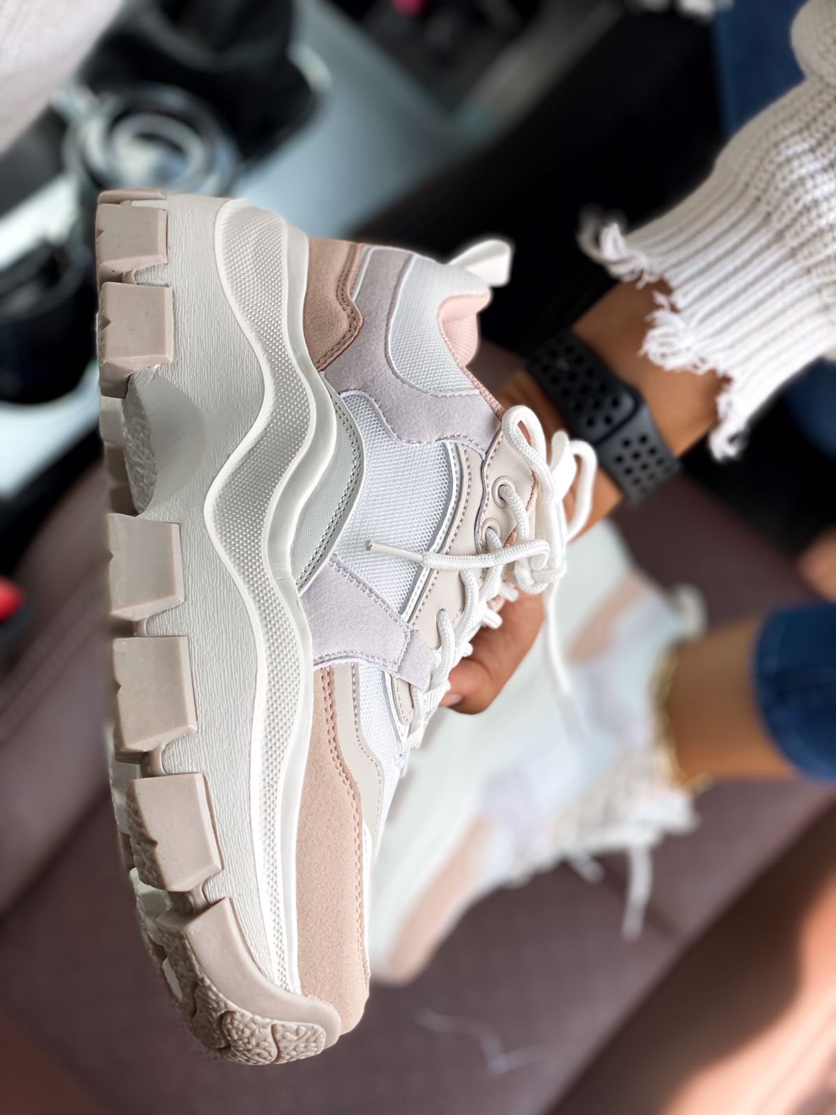 TENIS DAMIAN | BEIGE Y ROSA