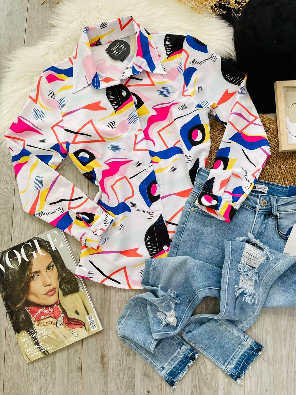 Camisa estampado abstracto colores