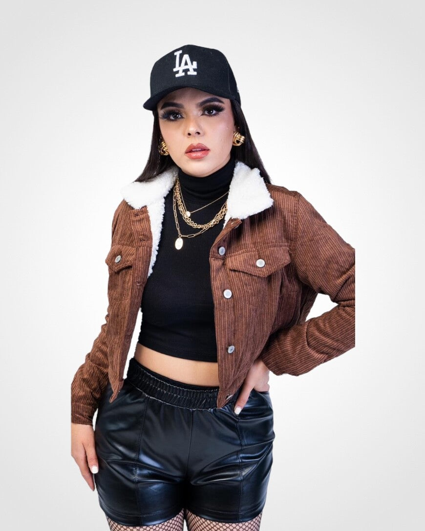 Borrega Chamarra Cafe De Pana Chamarra Pana Con Borrega