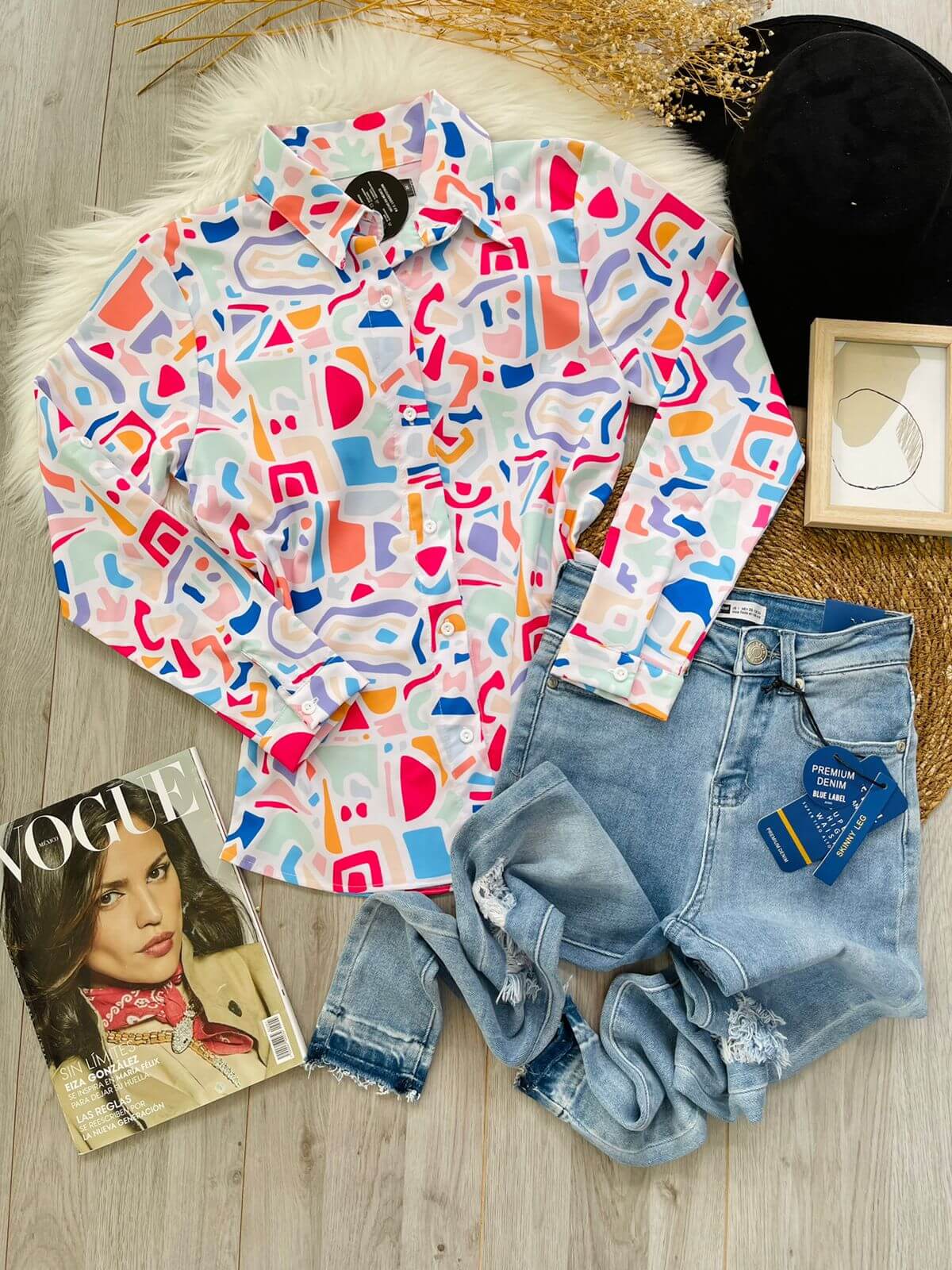 Camisa estampado abstracto colores