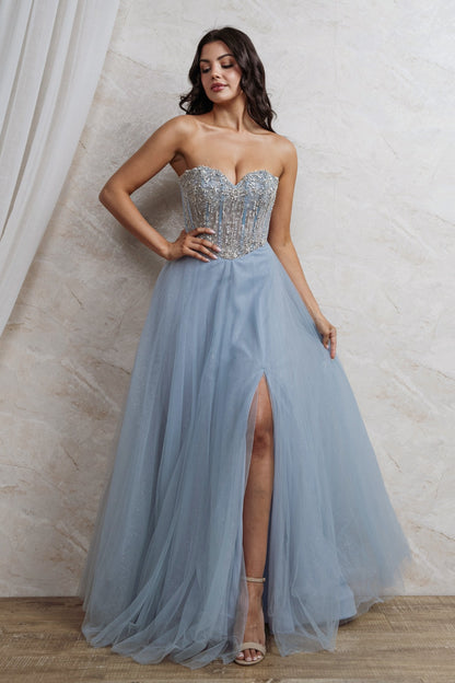 Vestido princesa corset con pedrería